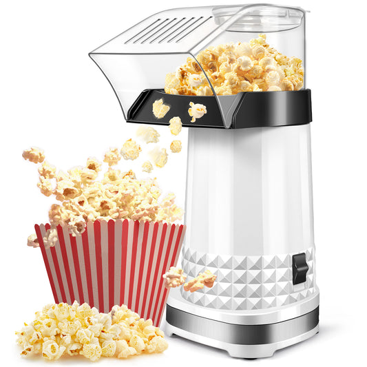 Vminno Quick & Easy Hot Air Popcorn Popper Maker with Measuring Cup + Melts Butter, 4.5 Quarts, Etl Certified, No Oil Electric Popcorn Machine with On/Off Switch for Family Movie Nights, Parties