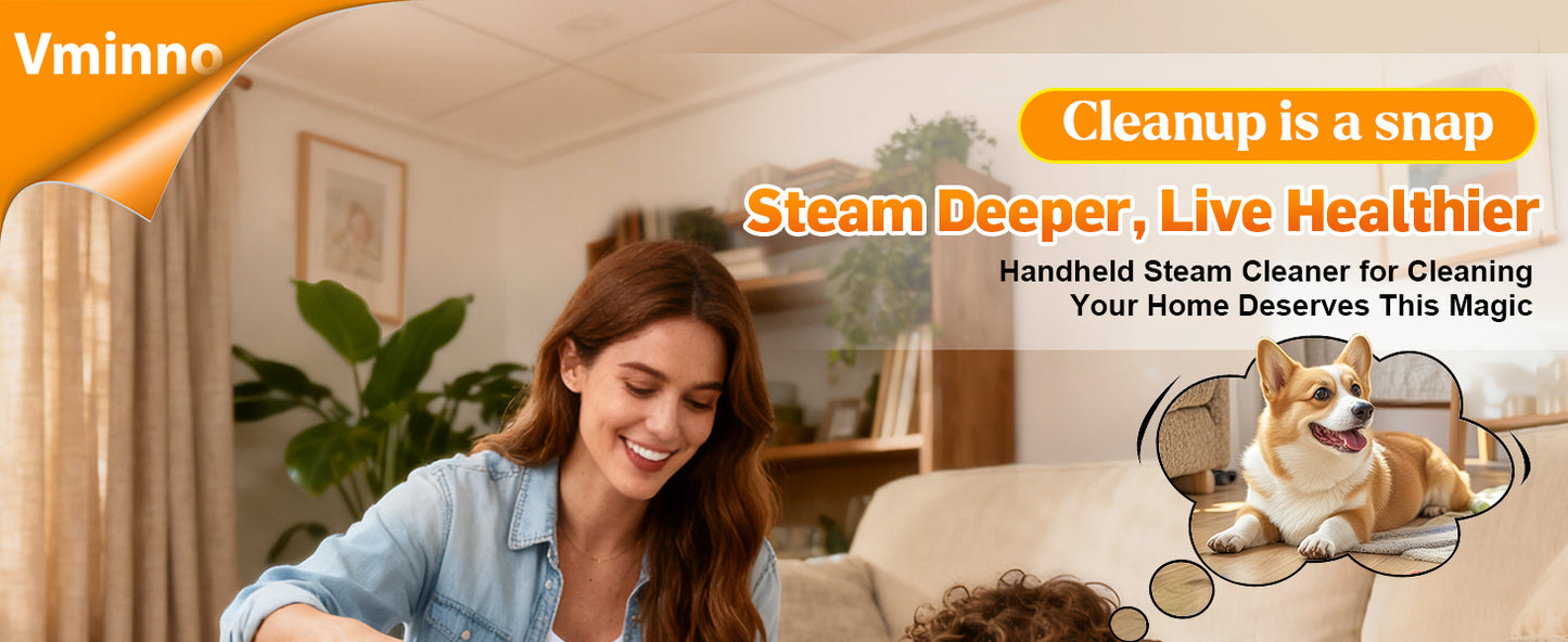 Handheld Steam Cleaner for Home & Car Use, Fast Heating 3-Level Adjustable Pressurized Steamer for Cleaning with 14 pcs Accessories, Continuous Steam Cleaner for Windows, Floor, Grout, Upholstery