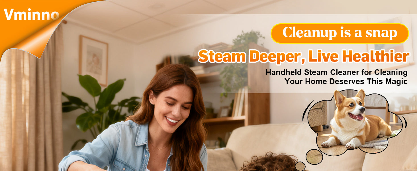 Handheld Steam Cleaner for Home & Car Use, Fast Heating 3-Level Adjustable Pressurized Steamer for Cleaning with 14 pcs Accessories, Continuous Steam Cleaner for Windows, Floor, Grout, Upholstery